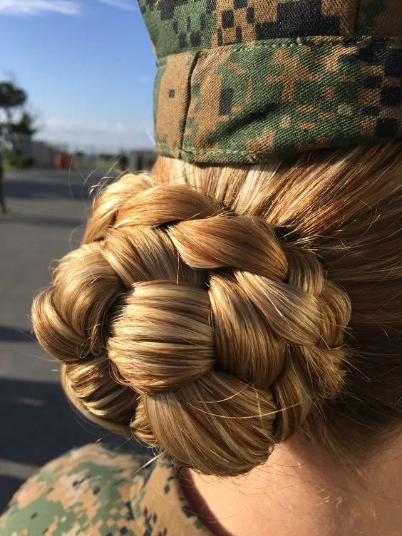 army women bun hairstyle