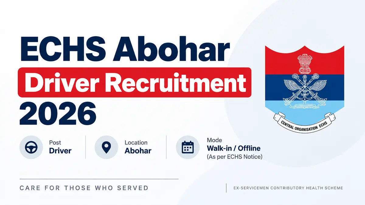 ECHS Abohar Driver Recruitment 2026